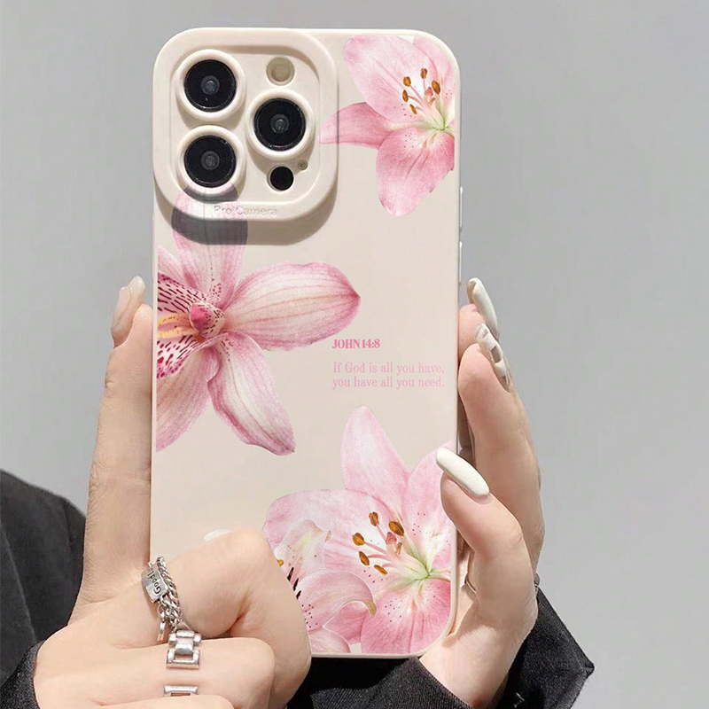 Phone Cases Like Loopy - Blauwe Bloemendruk Siliconen INS Telefoonhoesje voor