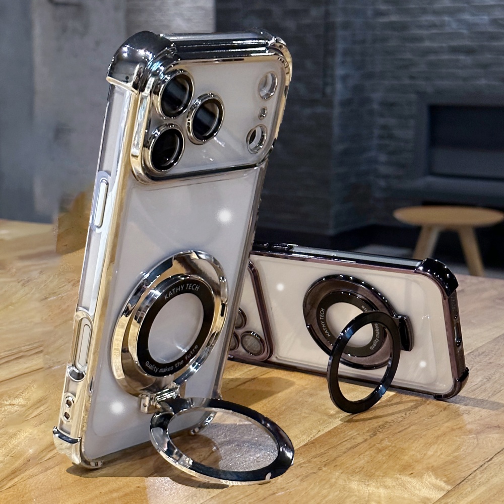 Phone Cases Classy - Luxe Schokbestendig Plating Heldere Stand Case