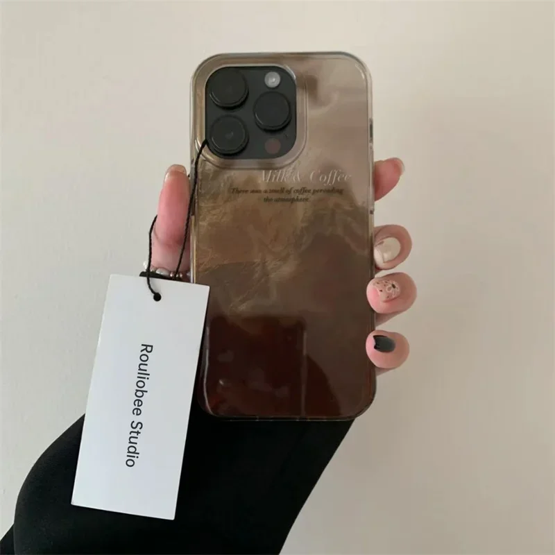 Phone Cases Classy - Luxe telefoonhoesje met koffiekleurige overloop voor