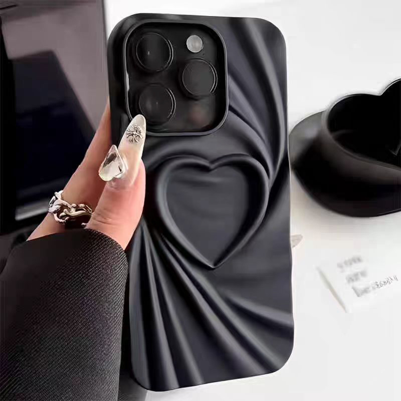 Phone Cases Dior - Mode Vouw Rimpel 3D Liefde Hart