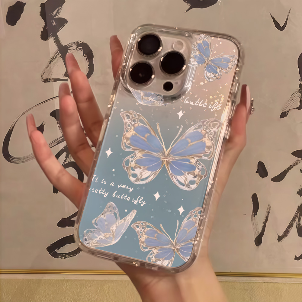 Luxe Blauwe Vlinder Glitter Te - Phone Cases Classy recensie en prijs